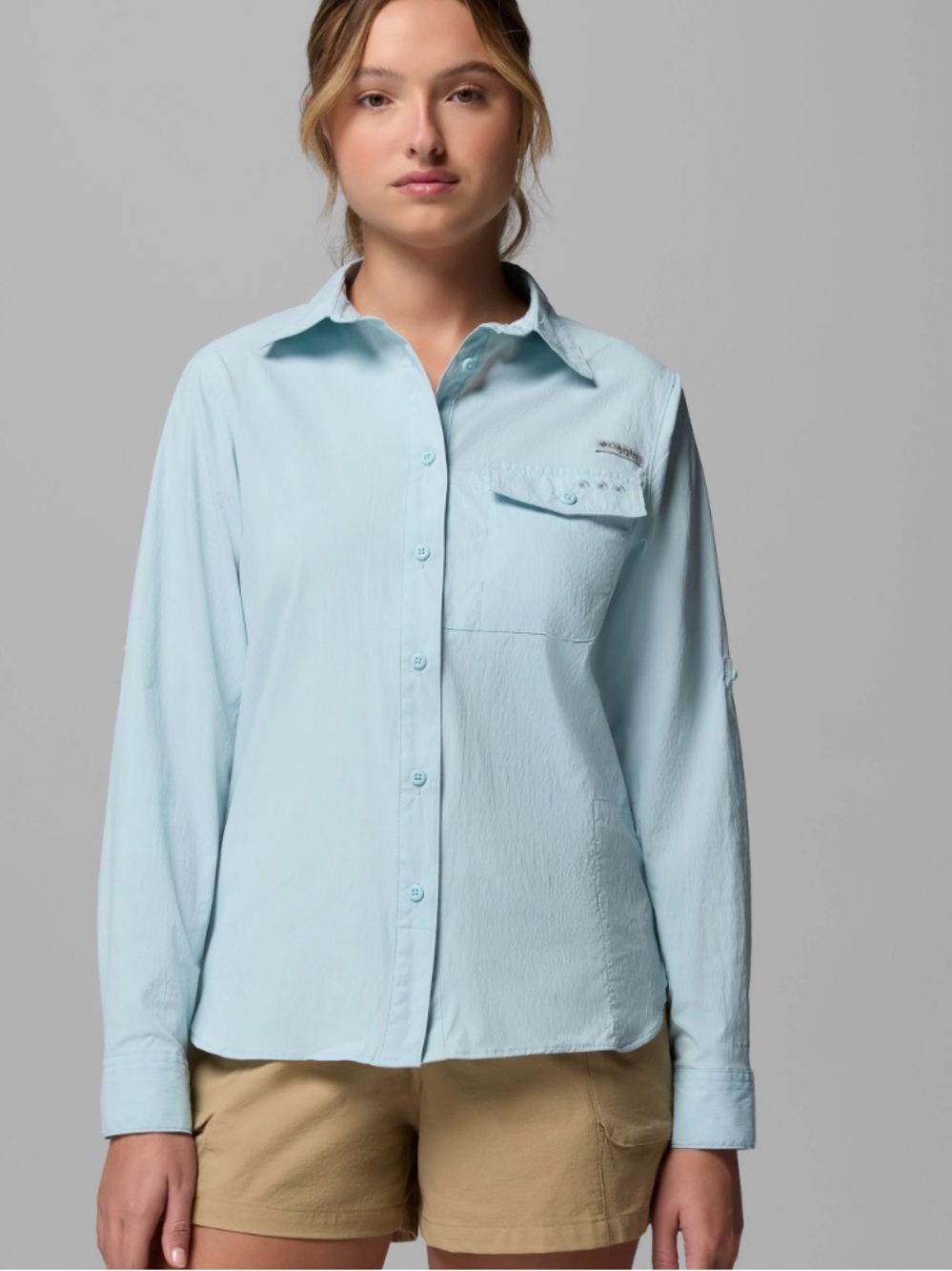 Columbia Women’s Wild Cast Long Sleeve Olive Regular Fit Omni-Shade XXL